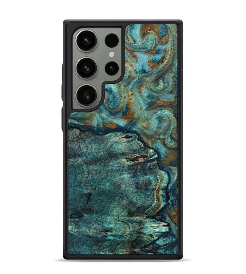 Galaxy S24 Ultra Wood Phone Case - Darrin (Teal & Gold, 818488)