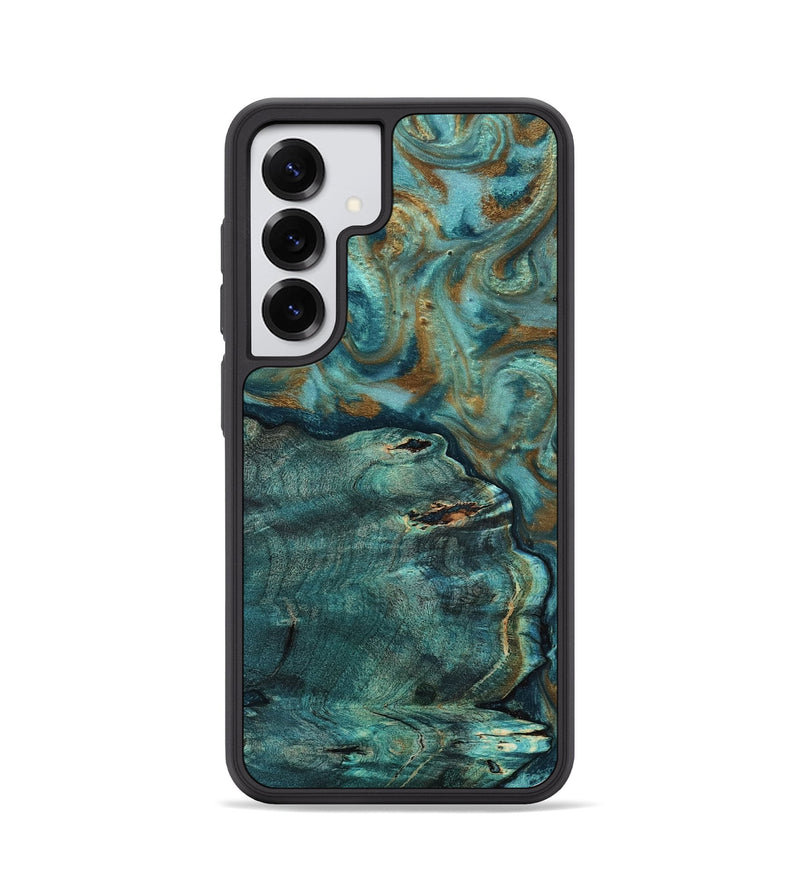 Galaxy S25 Wood Phone Case - Darrin (Teal & Gold, 818488)