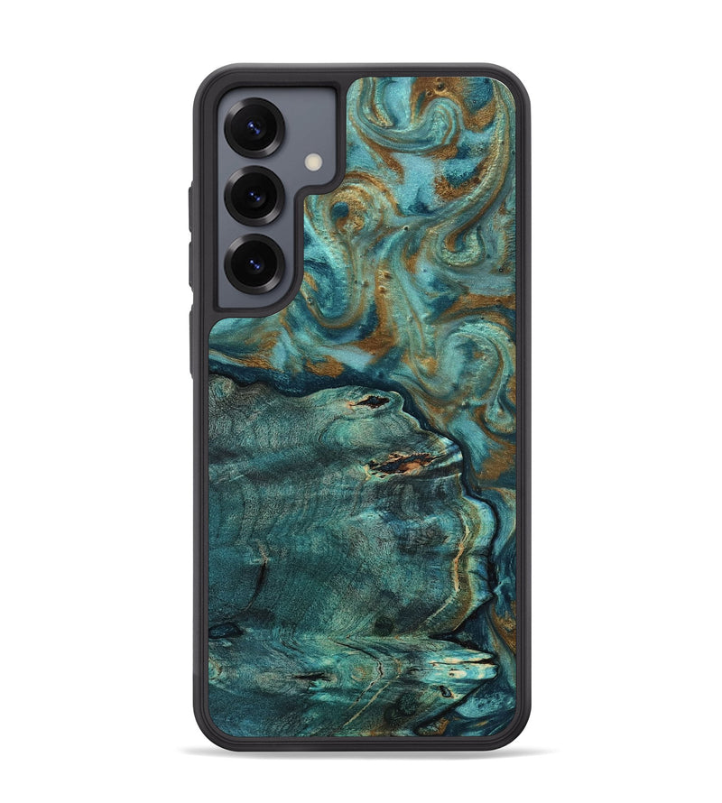 Galaxy S25 Plus Wood Phone Case - Darrin (Teal & Gold, 818488)