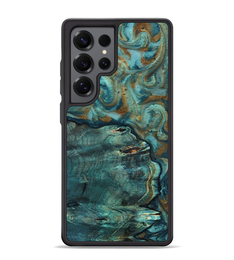 Galaxy S25 Ultra Wood Phone Case - Darrin (Teal & Gold, 818488)