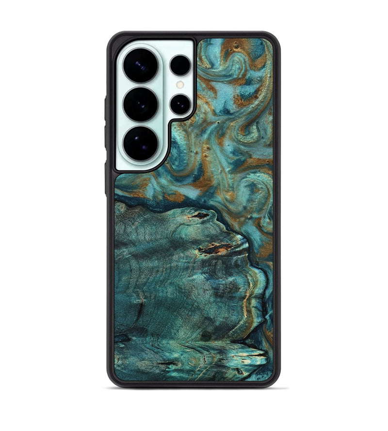 Galaxy S26 Ultra Wood Phone Case - Darrin (Teal & Gold, 818488)