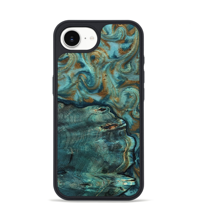 iPhone 17e Wood Phone Case - Darrin (Teal & Gold, 818488)