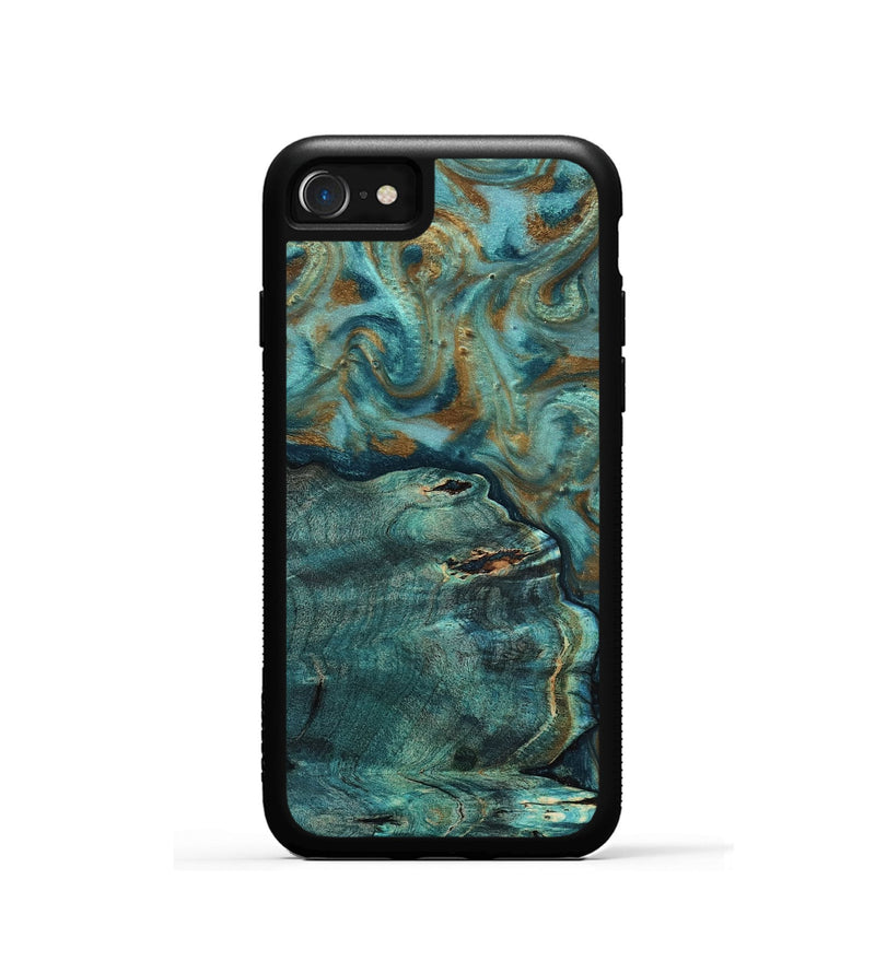 iPhone SE Wood Phone Case - Darrin (Teal & Gold, 818488)