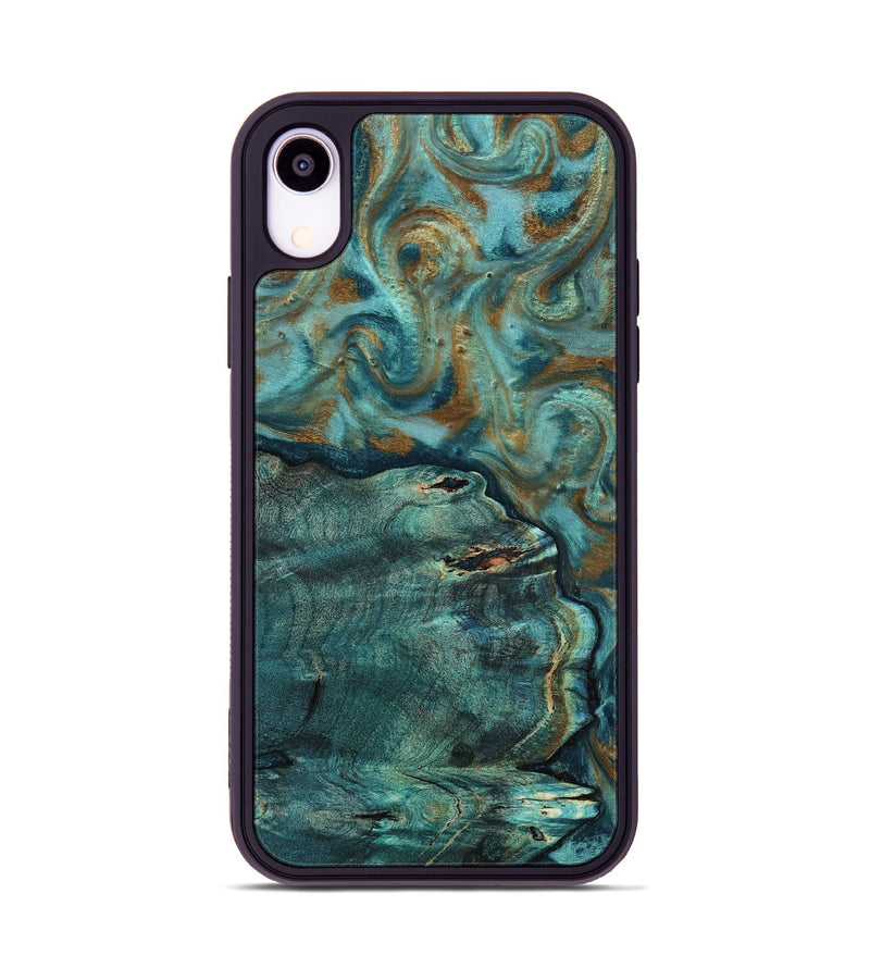 iPhone Xr Wood Phone Case - Darrin (Teal & Gold, 818488)