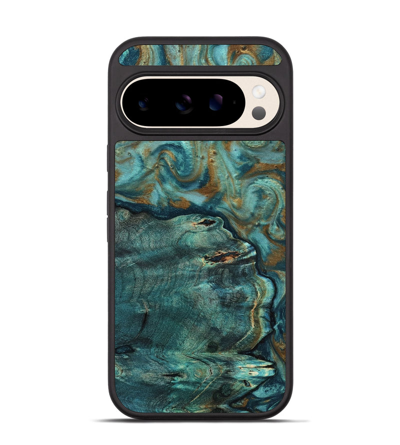 Pixel 10 Wood Phone Case - Darrin (Teal & Gold, 818488)