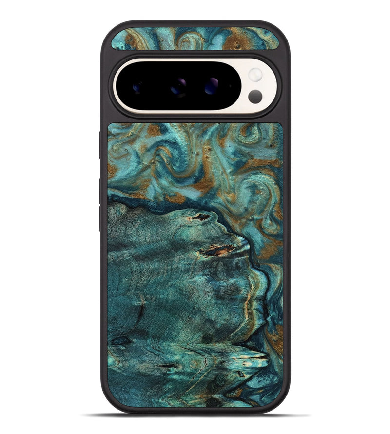Pixel 9 Pro XL Wood Phone Case - Darrin (Teal & Gold, 818488)