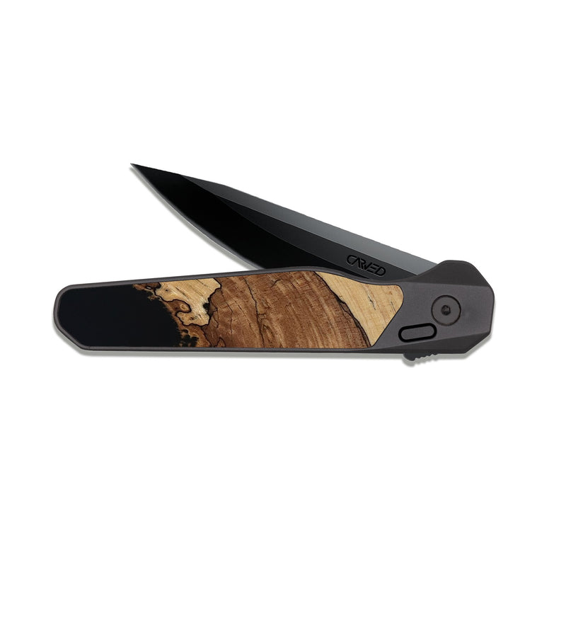 EDC Dark Slate Wood Pocket Knife - Judah (Wood Burl, 818489)