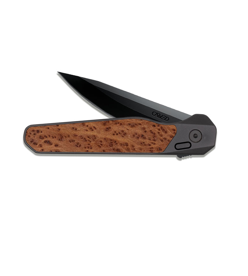 EDC Dark Slate Wood Pocket Knife - Dirk (Wood Burl, 818492)