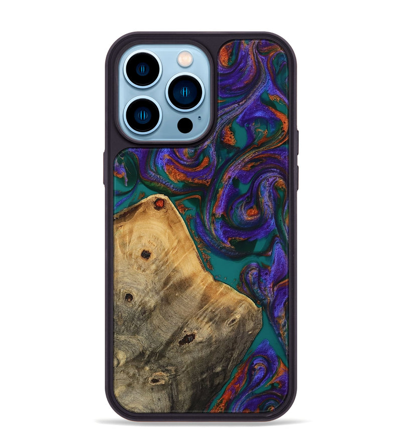 iPhone 14 Pro Max Wood Phone Case - Erick (Purple, 818499)
