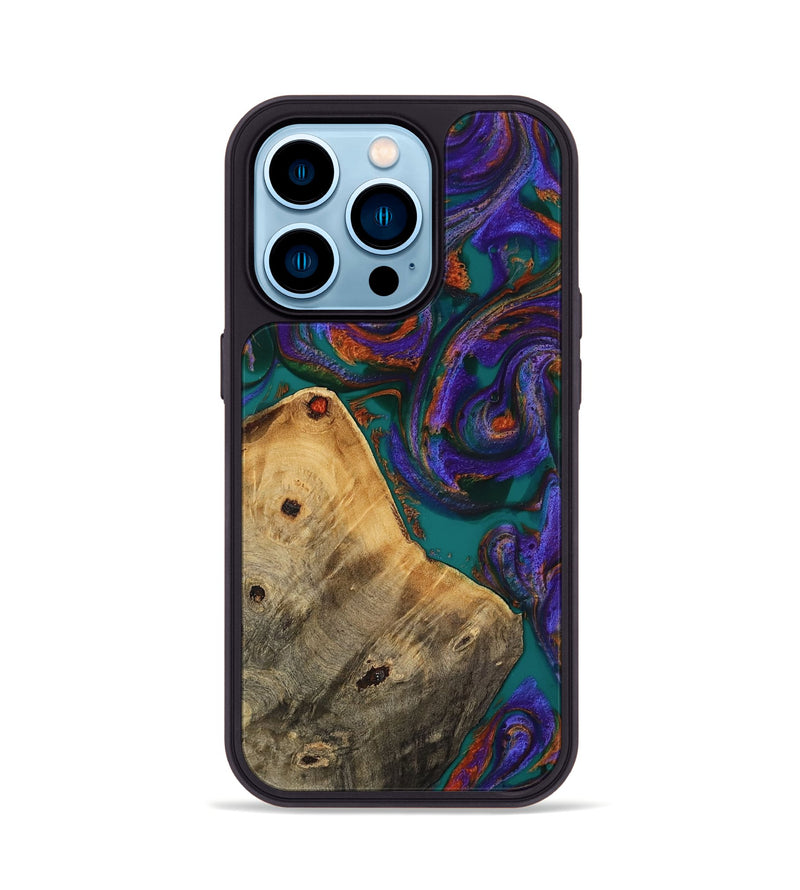 iPhone 14 Pro Wood Phone Case - Erick (Purple, 818499)