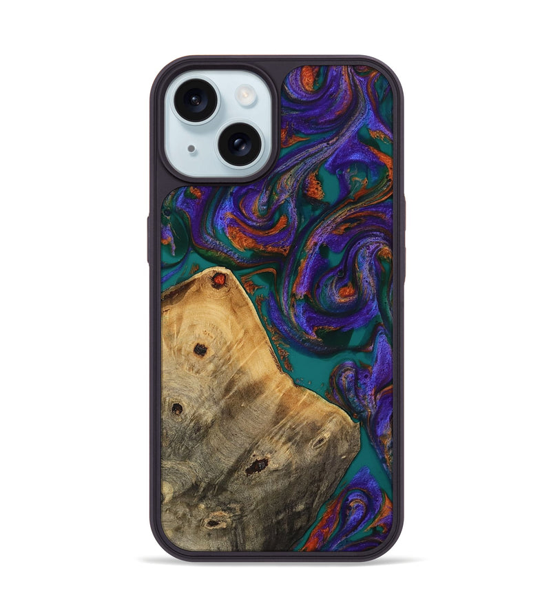 iPhone 15 Wood Phone Case - Erick (Purple, 818499)