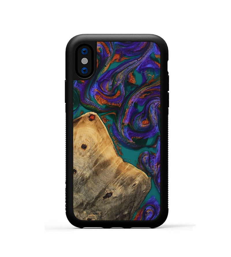iPhone Xs Wood Phone Case - Erick (Purple, 818499)