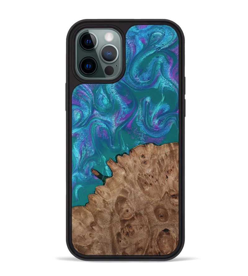 iPhone 12 Pro Max Wood Phone Case - Larissa (Purple, 818501)