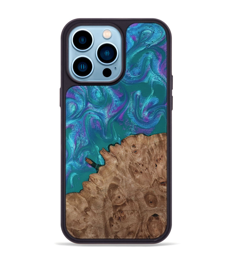 iPhone 14 Pro Max Wood Phone Case - Larissa (Purple, 818501)
