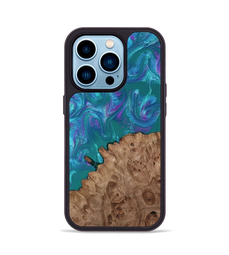 iPhone 14 Pro Wood Phone Case - Larissa (Purple, 818501)
