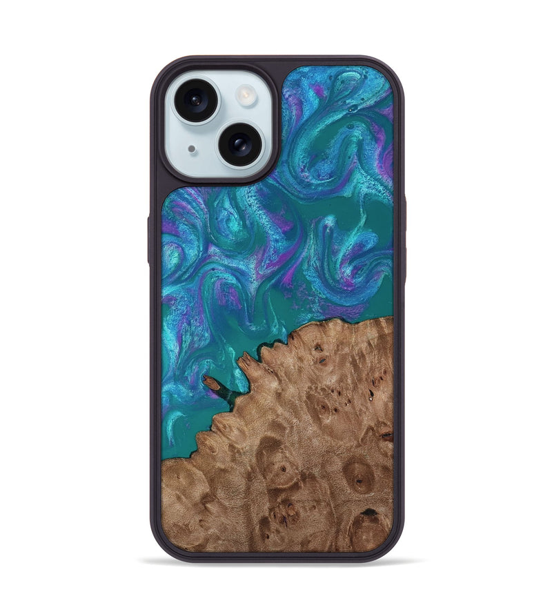 iPhone 15 Wood Phone Case - Larissa (Purple, 818501)