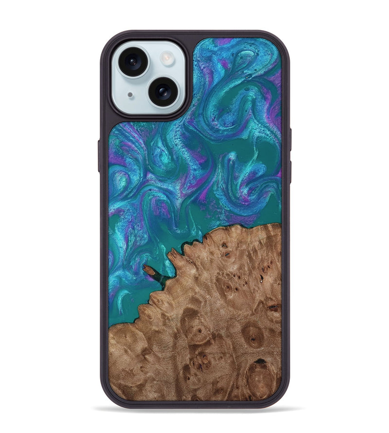 iPhone 15 Plus Wood Phone Case - Larissa (Purple, 818501)
