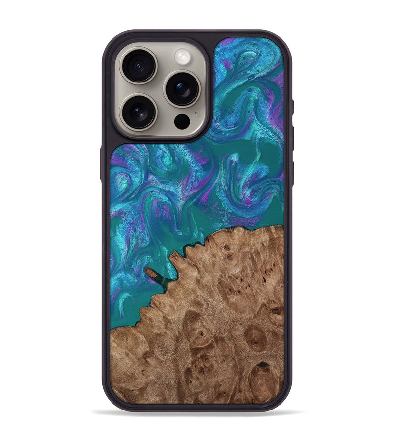 iPhone 15 Pro Max Wood Phone Case - Larissa (Purple, 818501)