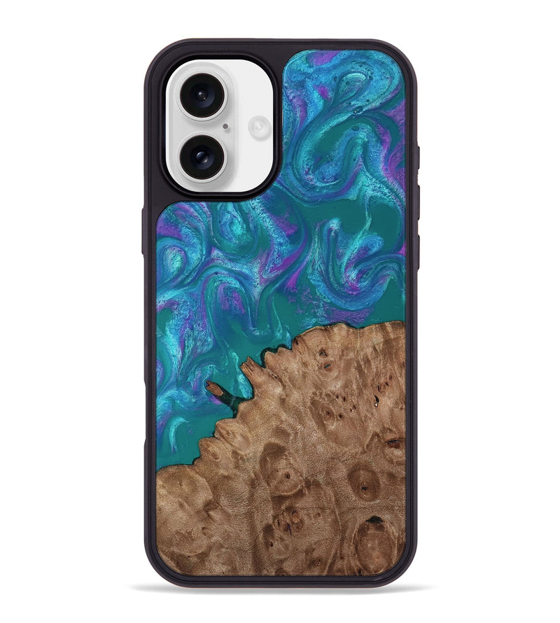 iPhone 16 Plus Wood Phone Case - Larissa (Purple, 818501)