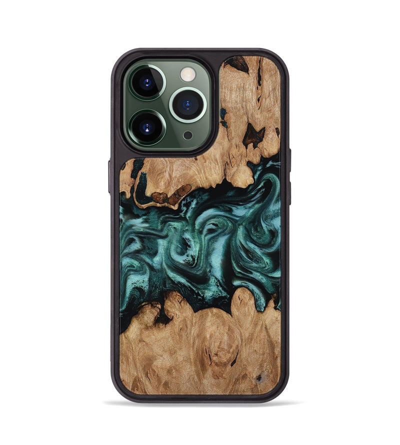 iPhone 13 Pro Wood Phone Case - Noel (Green, 818502)