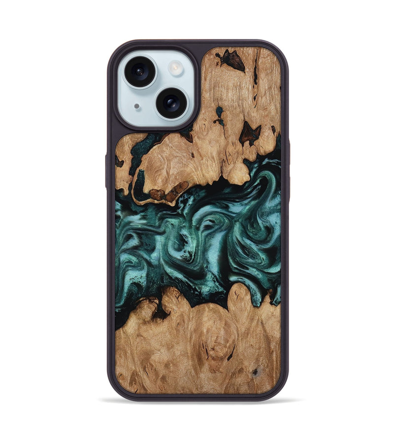 iPhone 15 Wood Phone Case - Noel (Green, 818502)