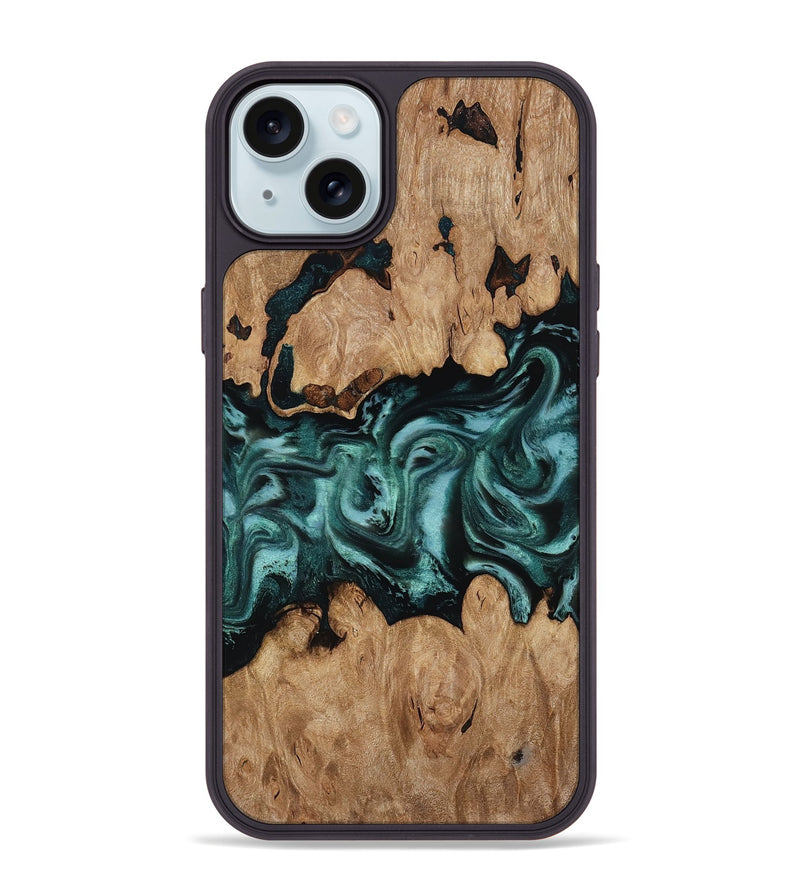 iPhone 15 Plus Wood Phone Case - Noel (Green, 818502)