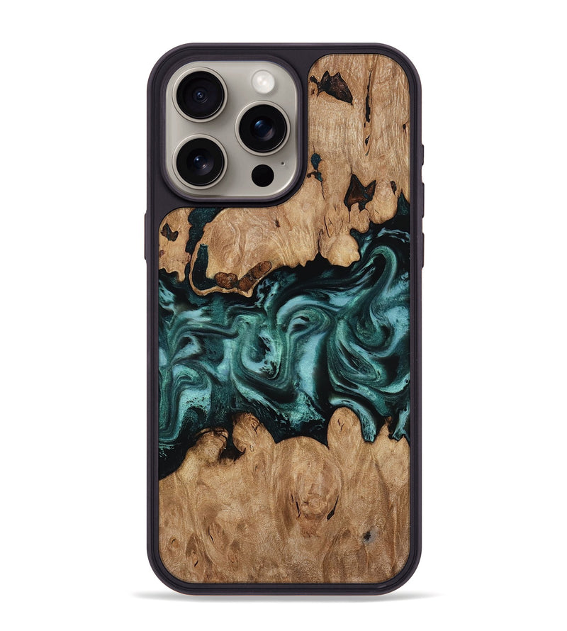 iPhone 15 Pro Max Wood Phone Case - Noel (Green, 818502)