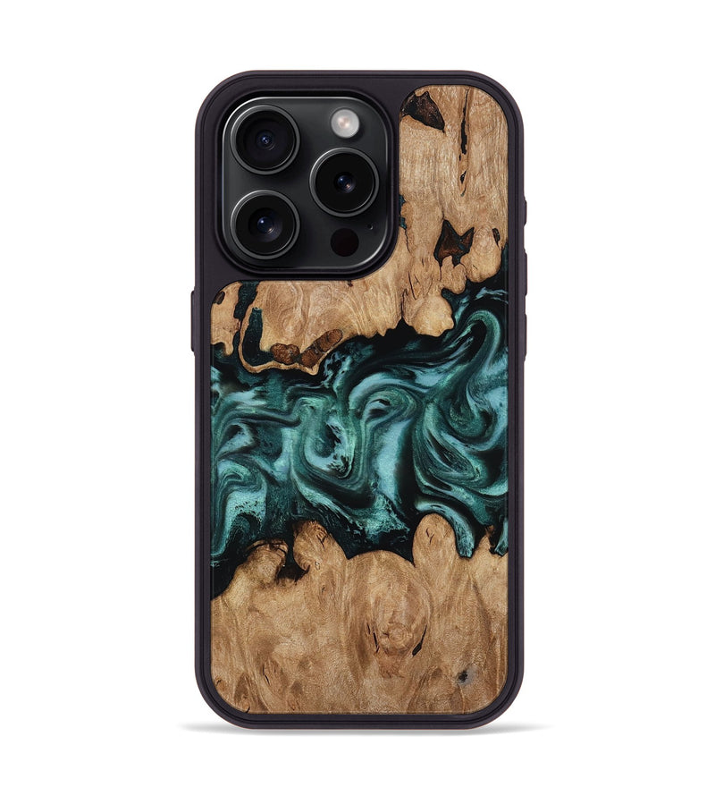 iPhone 15 Pro Wood Phone Case - Noel (Green, 818502)