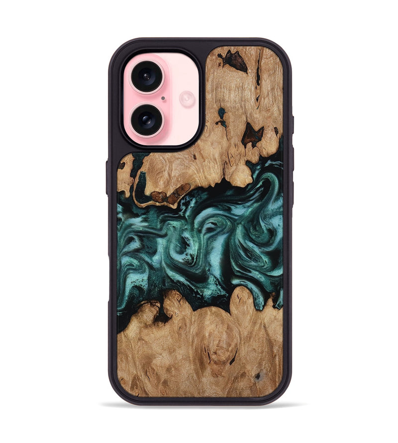 iPhone 16 Wood Phone Case - Noel (Green, 818502)