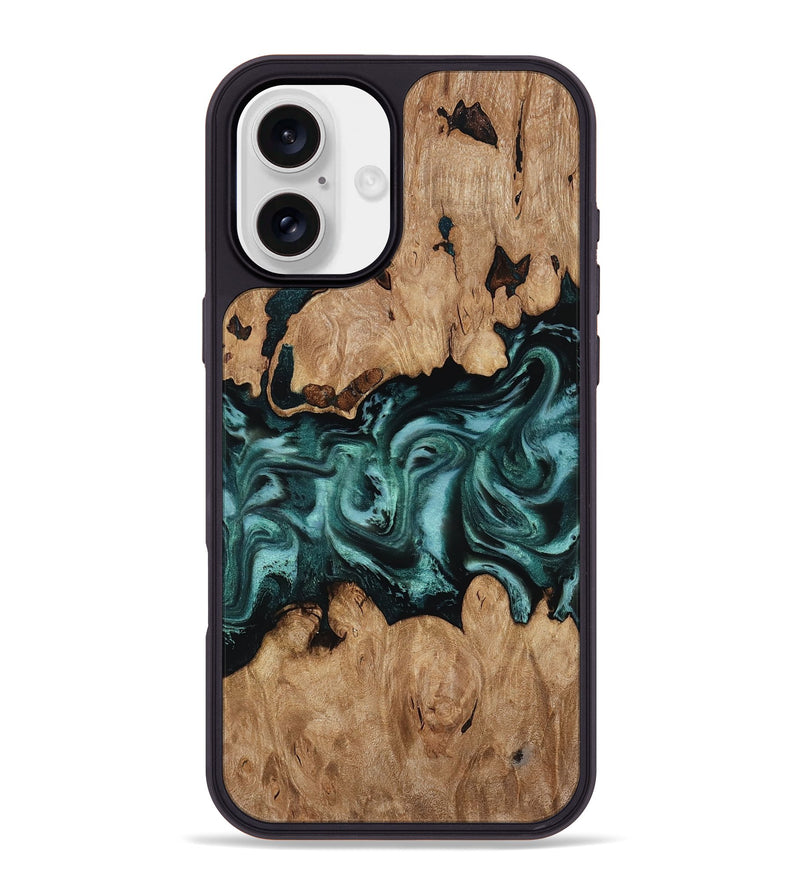 iPhone 16 Plus Wood Phone Case - Noel (Green, 818502)
