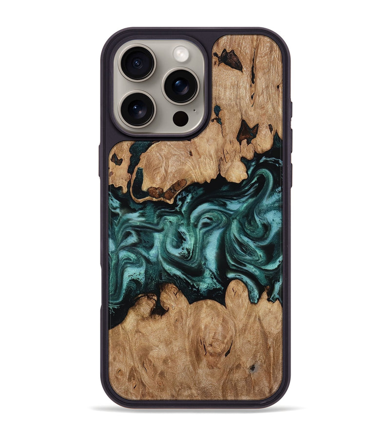 iPhone 16 Pro Max Wood Phone Case - Noel (Green, 818502)