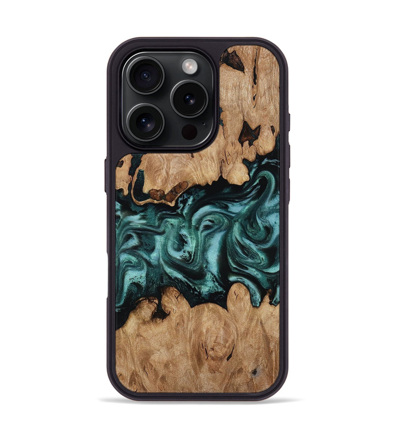 iPhone 16 Pro Wood Phone Case - Noel (Green, 818502)