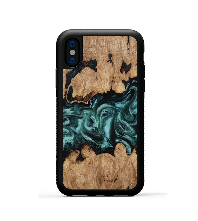 iPhone Xs Wood Phone Case - Noel (Green, 818502)