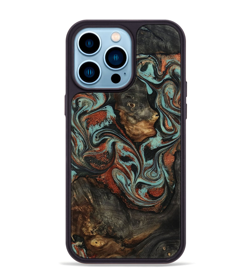 iPhone 14 Pro Max Wood Phone Case - Seven (Green, 818503)