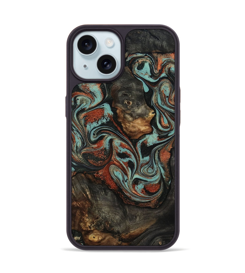 iPhone 15 Wood Phone Case - Seven (Green, 818503)