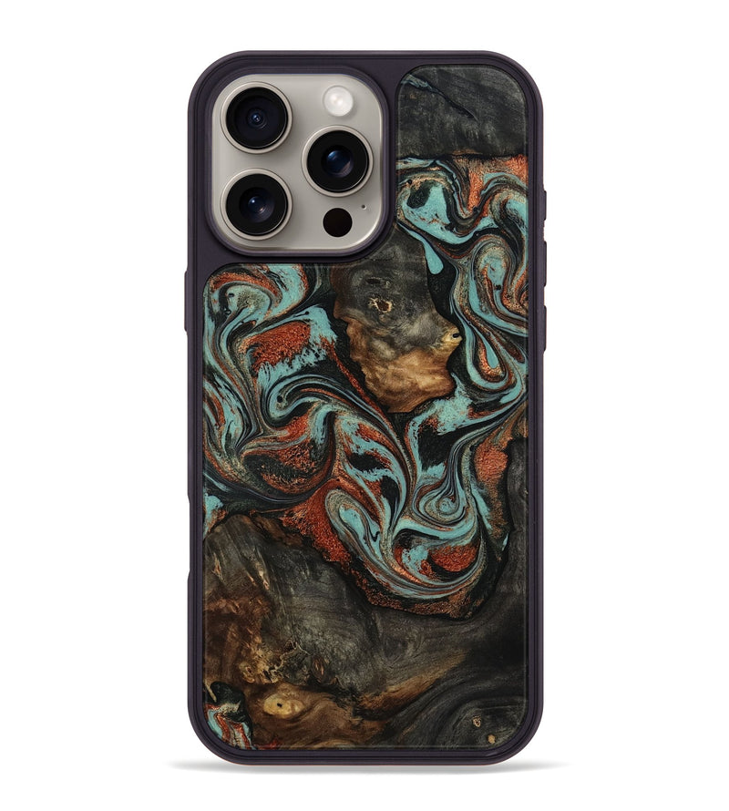 iPhone 16 Pro Max Wood Phone Case - Seven (Green, 818503)