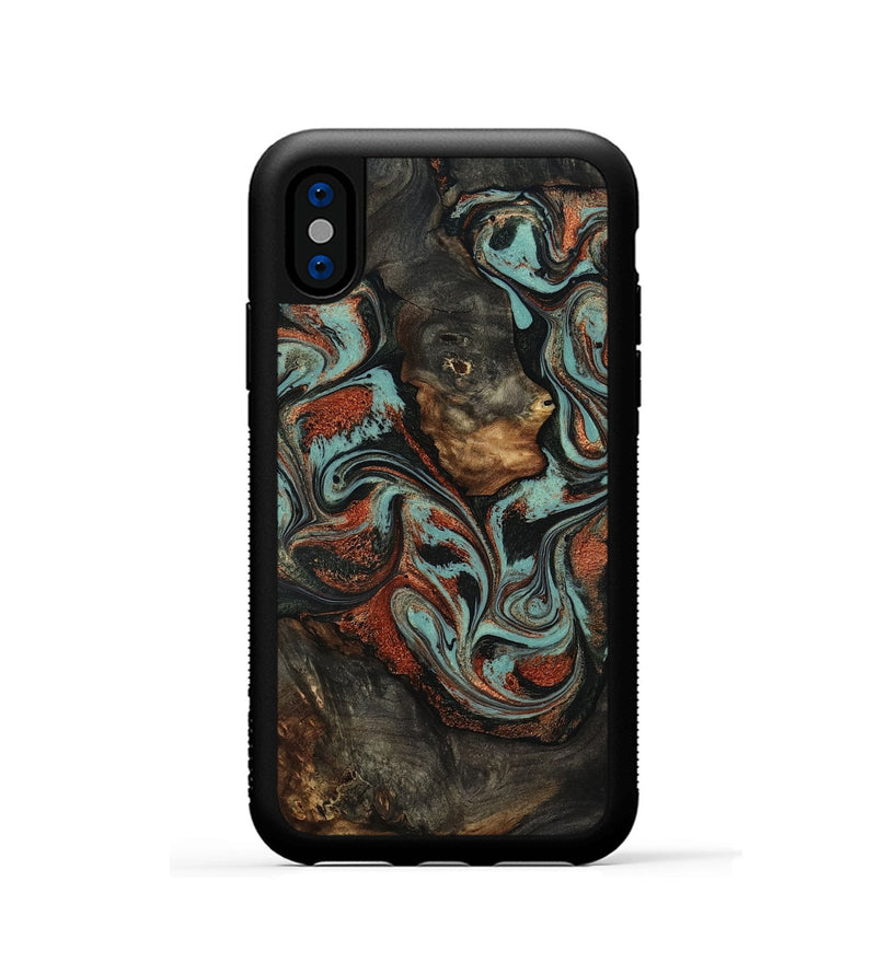iPhone Xs Wood Phone Case - Seven (Green, 818503)