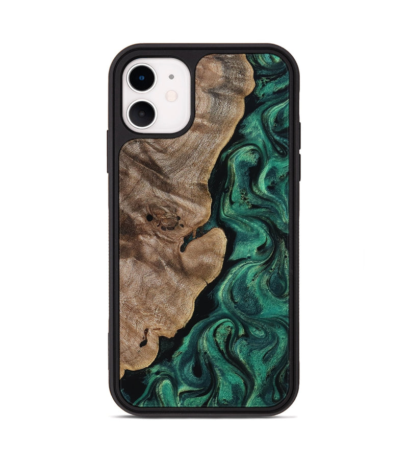 iPhone 11 Wood Phone Case - Dina (Green, 818504)