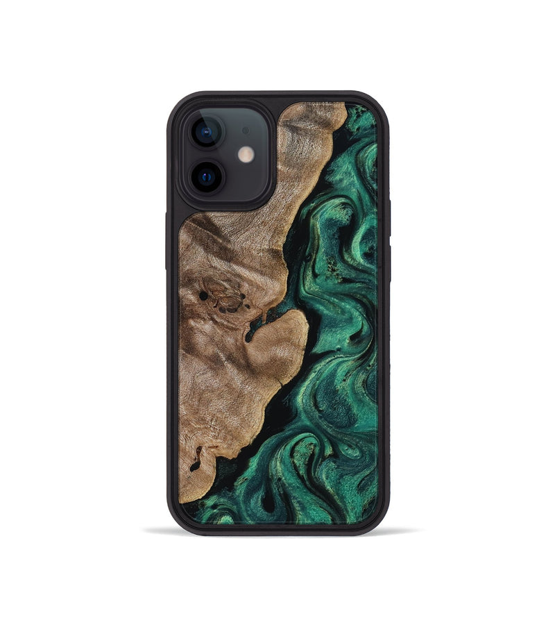 iPhone 12 mini Wood Phone Case - Dina (Green, 818504)