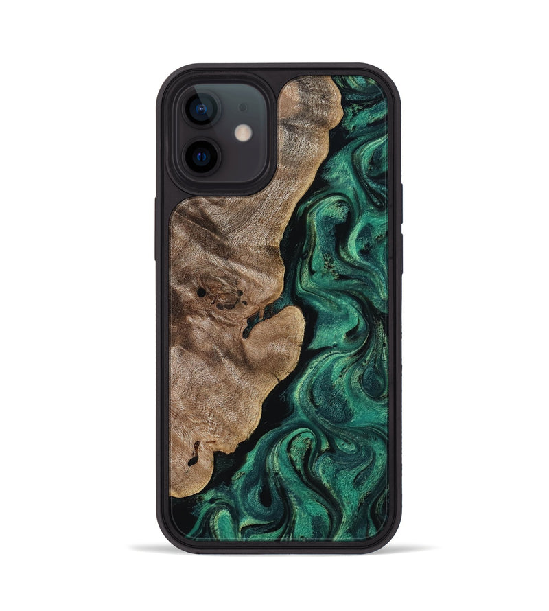 iPhone 12 Wood Phone Case - Dina (Green, 818504)