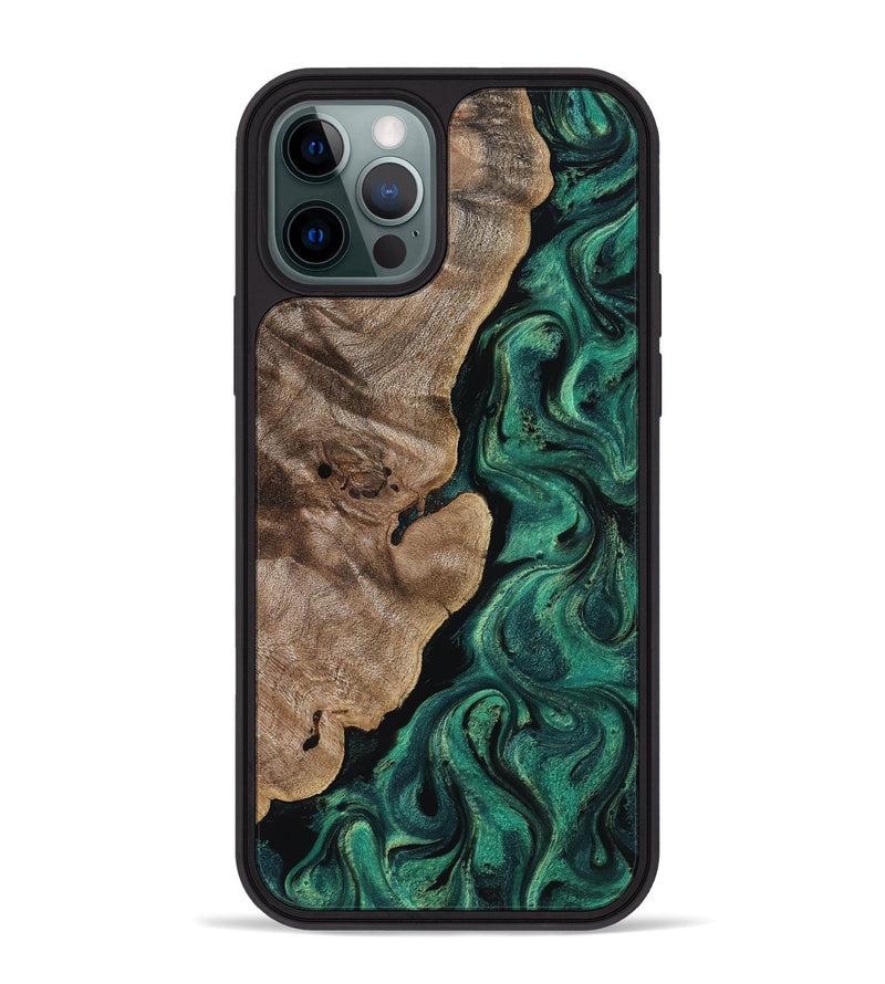 iPhone 12 Pro Max Wood Phone Case - Dina (Green, 818504)