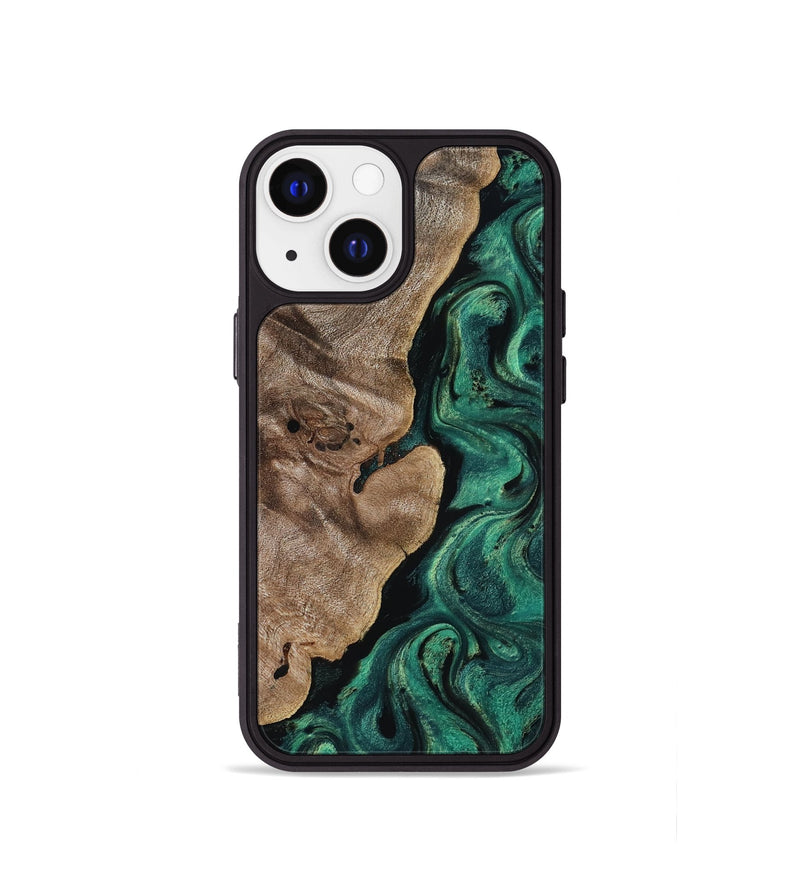 iPhone 13 mini Wood Phone Case - Dina (Green, 818504)
