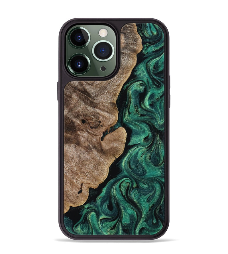 iPhone 13 Pro Max Wood Phone Case - Dina (Green, 818504)