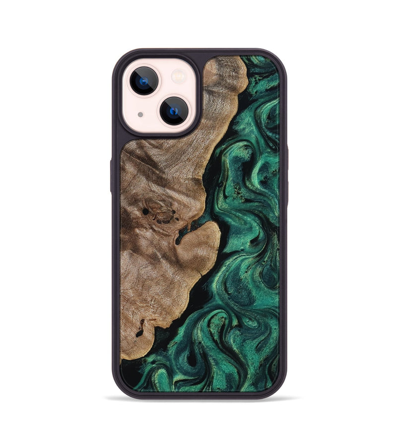 iPhone 14 Wood Phone Case - Dina (Green, 818504)