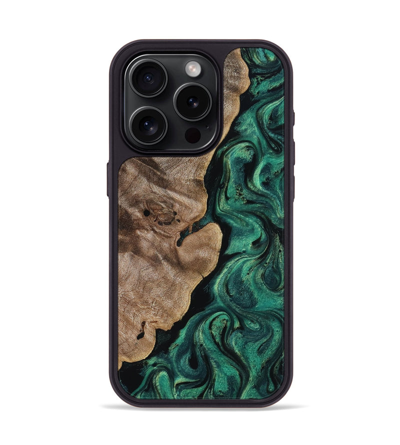 iPhone 15 Pro Wood Phone Case - Dina (Green, 818504)