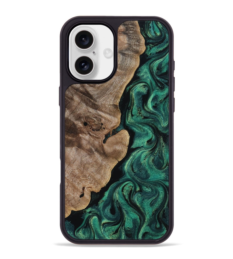 iPhone 16 Plus Wood Phone Case - Dina (Green, 818504)