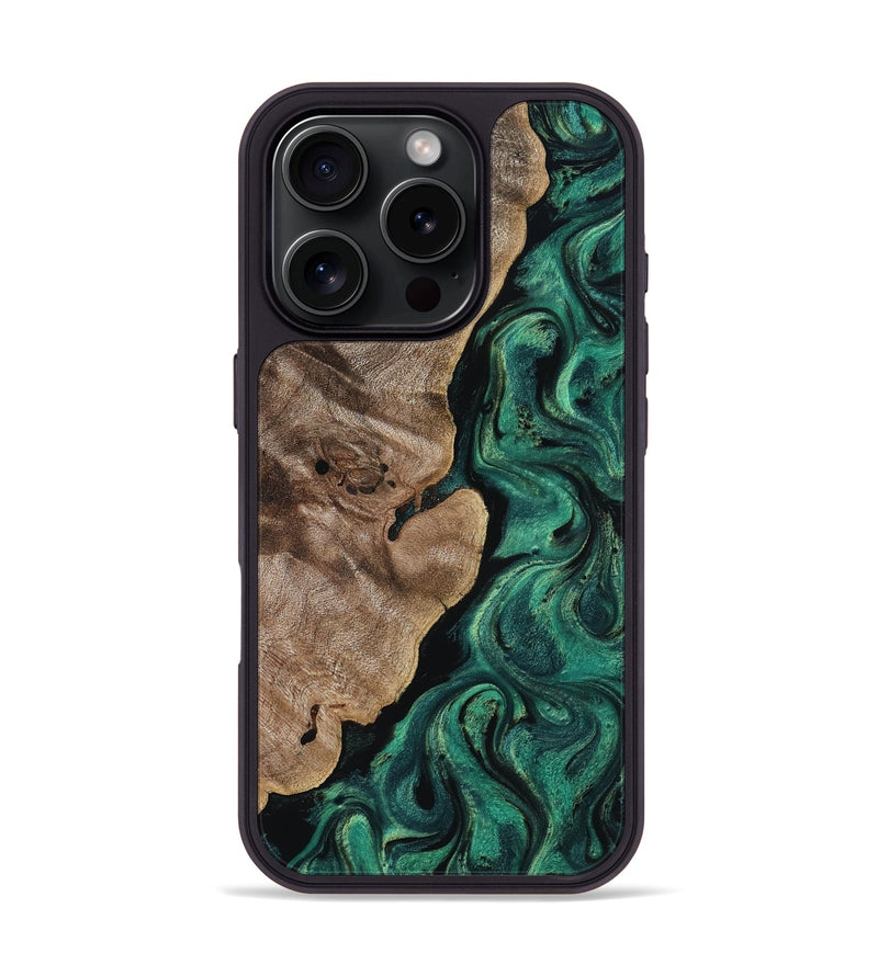 iPhone 16 Pro Wood Phone Case - Dina (Green, 818504)