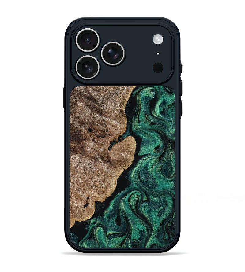 iPhone 17 Pro Max Wood Phone Case - Dina (Green, 818504)