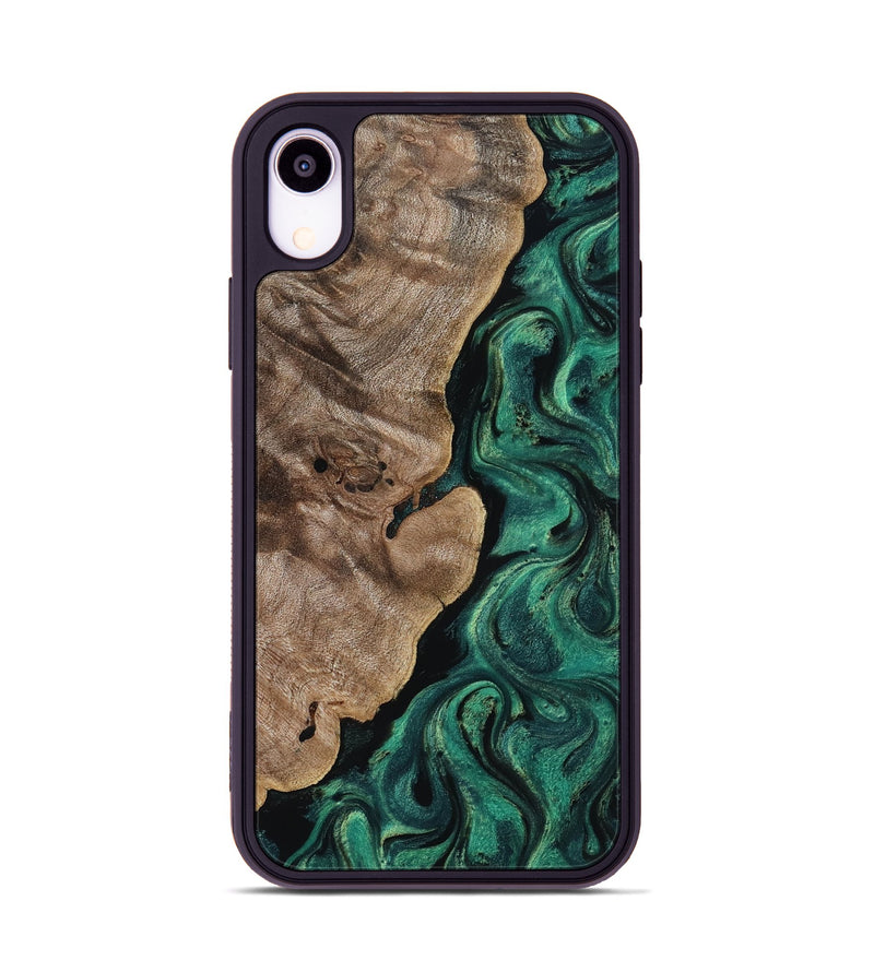 iPhone Xr Wood Phone Case - Dina (Green, 818504)