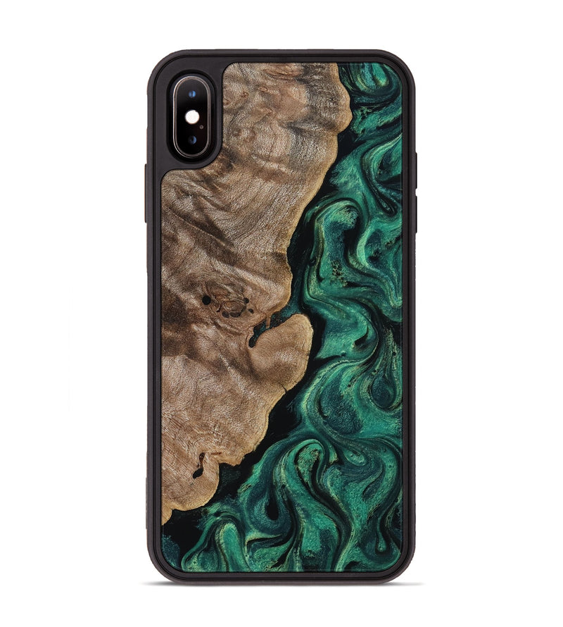 iPhone Xs Max Wood Phone Case - Dina (Green, 818504)